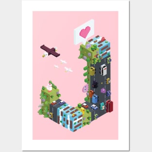 Pac Man Crossy Road Isometric City Posters and Art